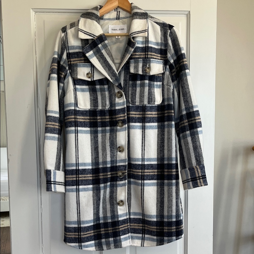Tribal Jeans Women's Plaid Shacket